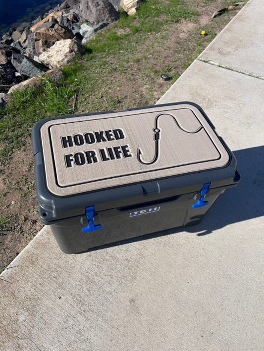 Hooked For Life Cooler Pad - Sized for Yeti Tundra 45